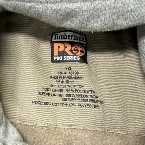 Timberland Pro Series Hooded Work Jacket Brown XXL Y2K Canvas Lined‎